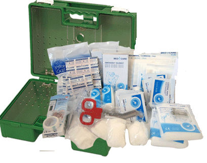 first aid kit box content