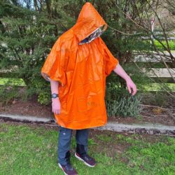 Premium Emergency Poncho - Premium weight - Usually Disposable but can be reused one size fits most - Orange outside for visibility - Silver inside to help retain body warmth