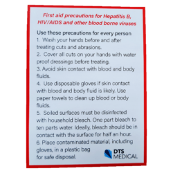 First Aid Warning Hepatitis Sticker 9.5cm x 7cm