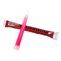 Light Stick Bright  Red 6 inch - picture taken in light so item does not correctly show how bright it is - up to 12 hours
