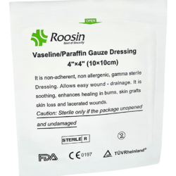 Paraffin Gauze First Dressing 10x10cm Sterile Single