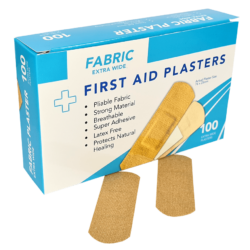 Fabric X wide Plasters Skin Colour 25mm x 76mm 100's Boxed