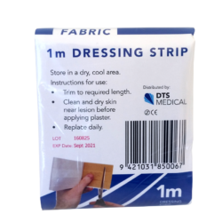 Fabric Dressing Strip plasters 8cm x 1m in packet