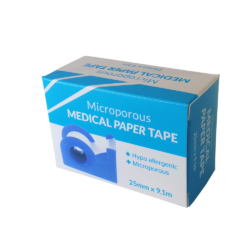 Microporous Paper Paper tape First Aid Medical 25mm x 9.1m Plastic Dispenser Retail Box