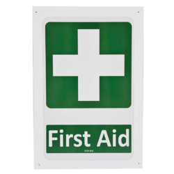 First aid sign on PVC plastic 240x340mm +/-
