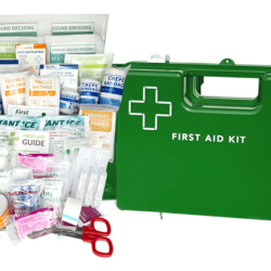 Early Child Care First Aid Kit  Large - Plastic Green Wall Mount