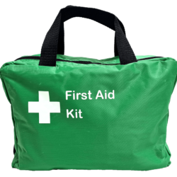 First Aid Bag Soft Pack, Green, Large, 3 Clear Fold Out Sleeves & Handles