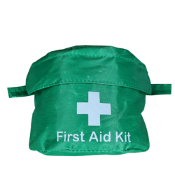 First Aid Bag Soft Pack, Green, Semi Circle, Belt Loop, No Handles