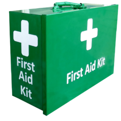 First Aid Metal Box Landscape Large Wall Mountable Green Empty