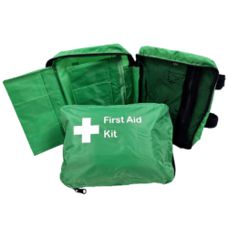 First Aid Bag Soft Pack, Green, Medium, 2 Green Fold Out Sleeves No Handles