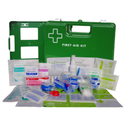 Kitchen, Food & Catering First Aid Kit Commercial Medium In Green Wall Mount Plastic Box