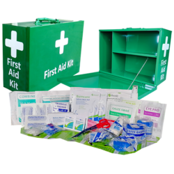 Kitchen, Food & Catering First Aid Kit Industrial Large Green Landscape Wall Mount Metal Box