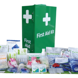 Kitchen, Food & Catering First Aid Kit Industrial Large Green Portrait Wall Mount Metal Box