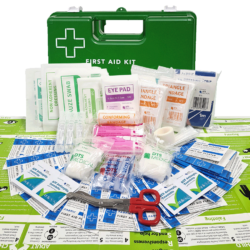 First Aid Kit Office 1-15 Person Green Wall Mountable Plastic Box