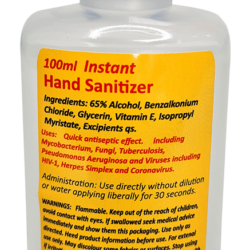 Hand Sanitiser 100ml squeezy bottle