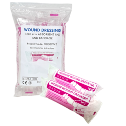 Wound Dressing Combo Pad And Bandage Medium 12cm x 12cm 2 Pack Sterile