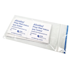Alcohol Prep Pads 70% Alcohol 6cm x 6cm Folded Wipe Pack of 10