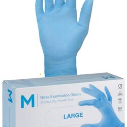 Nitrile Examination Gloves Powder Free - Blue, L, 240mm Cuff, 5.0g