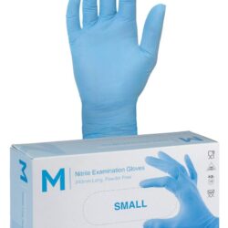 Nitrile Examination Gloves Powder Free - Blue, S, 240mm Cuff, 5.0g