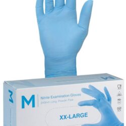 Nitrile Examination Gloves Powder Free - Blue, 2XL, 240mm Cuff, 5.0g