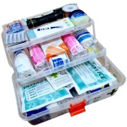 Sport Premium School Sideline First Aid Kit in Easy Find 2 Shelf Plastic Box